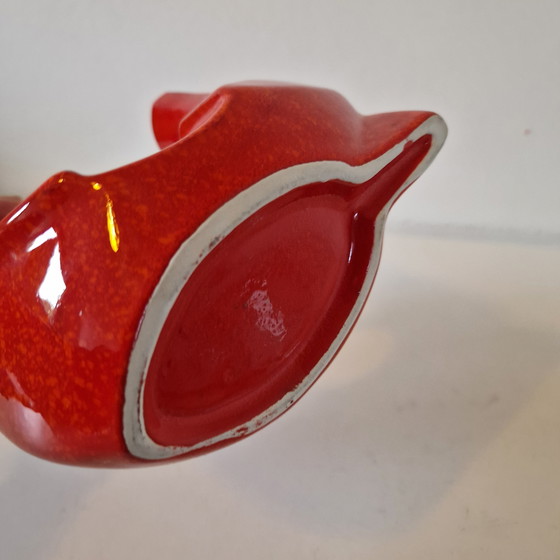 Image 1 of Vintage ceramic vase red vase art nouveau art deco