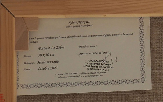 Image 1 of Zebra Portrait Oil on canvas