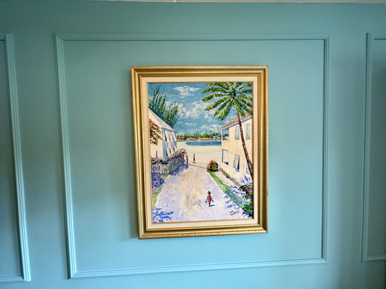 Image 1 of Zeldzaam Vintage Schilderij van Eleuthera Bahamas