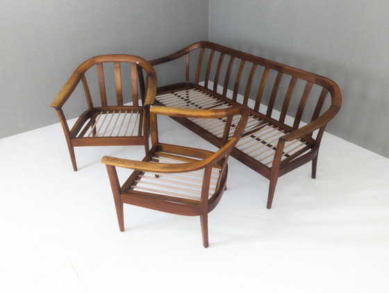 Image 1 of Poltrone in legno di ciliegio Wilhelm Knoll di metà secolo, Germania, anni '60