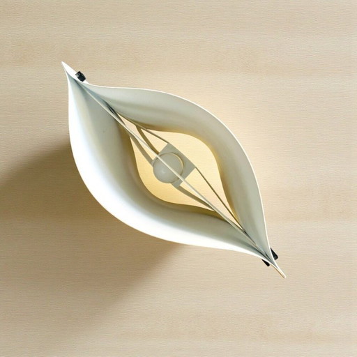 Italian modernist white acrylic table lamp Vela by Samuel Parker