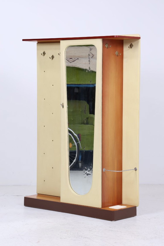 Image 1 of Appendiabiti da parete vintage | Mobiletto da ingresso di metà secolo | Appendiabiti anni &#39;60 | Con asta appendiabiti e scom