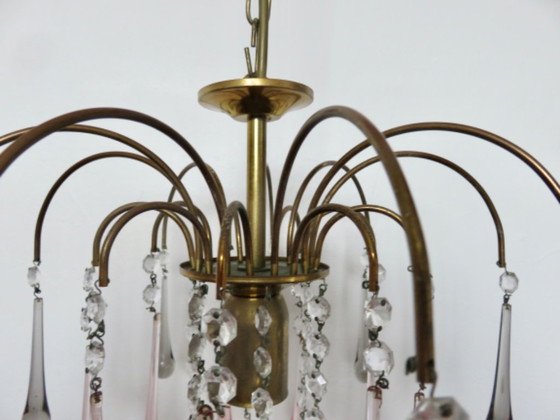 Image 1 of Lustre à Pampilles "Goutte d'Eau" en Verre de Murano, Italy