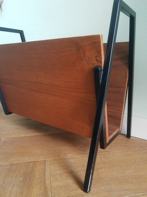 Image 1 of Beautiful 60s vintage teak veneer magazine rack from Ditvoorst Tilburg