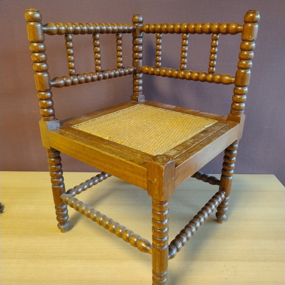 Image 1 of Sedia Bobbin vintage - sedia con pomelli - con cuscino - 42x42x68 cm (LxPxA)