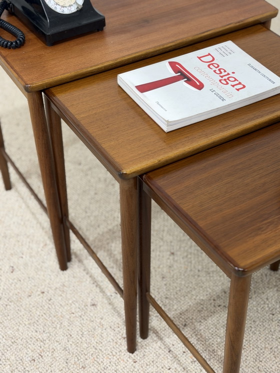 Set of 3 Scandinavian nesting tables in teak – 1960s – Dining tables, Wood (photo 5 of 6)