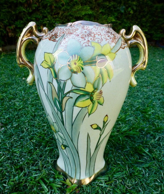 Image 1 of Dos jarrones antiguos de porcelana de estilo Art Nouveau, obra de Reinhold Schlegelmilch.