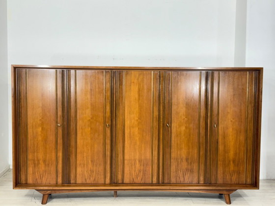 Image 1 of Prachtige vintage kast met vakken / archiefkast / dressoir / kantoorkast / kledingkast in mid-century modern stijl