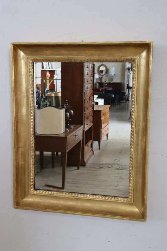 Image 1 of Antieke wandspiegel in verguld hout, Italië begin 19e eeuw