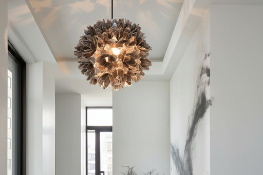 Grande lampe coquillage grise de style Cadix, style Mid-Century, par Rausch, années 1960