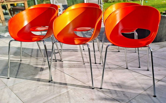 Image 1 of Set of 6 vintage Sintesi Orbit Large chairs – iconic Italian design