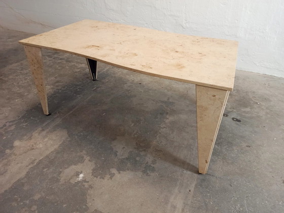 Image 1 of Vintage natural stoon / tessellated dining table 