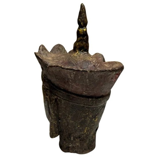 Paar Ksitigarbha (Dizang Pusa) Köpfe – Vergoldetes Gusseisen, China, 18.-19. Jahrhundert – Bildhauerei (photo 6 of 19)