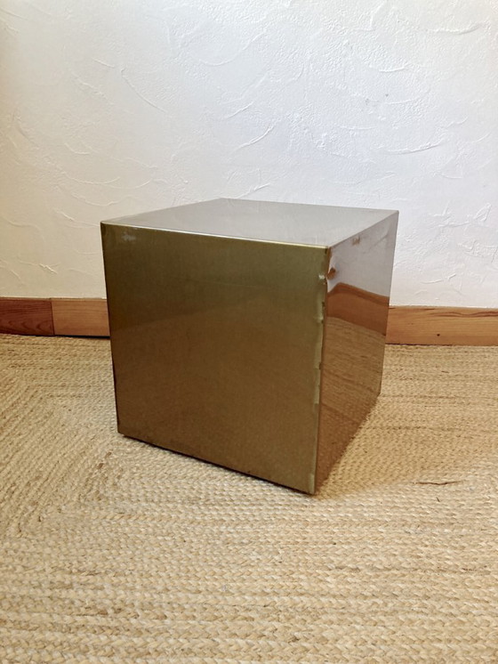 Image 1 of Electro-galvanized metal seat, brass effect. Pharrell Williams / Louis Vuitton fashion show, 2024