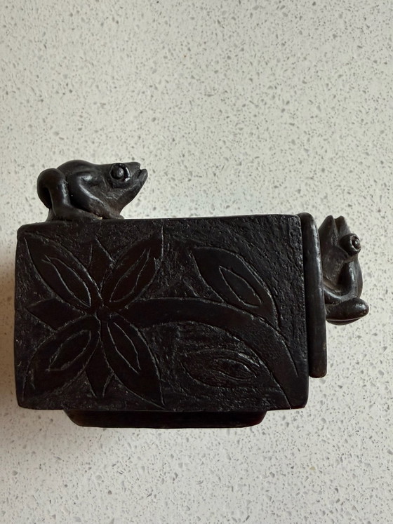 Old Ceramic Frog Box, Decorative Objects, Black (photo 3 of 7)