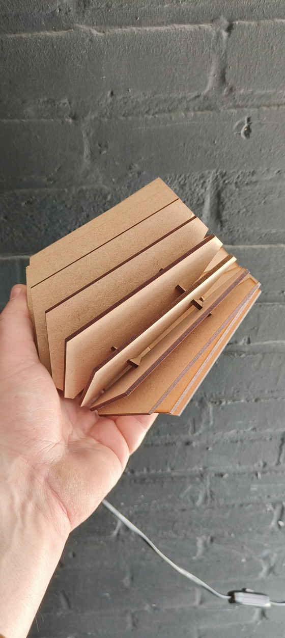 Image 1 of Van Tjalle and Jasper Mini-spot table lamp laser-cut MDF lamp modern minimalist design