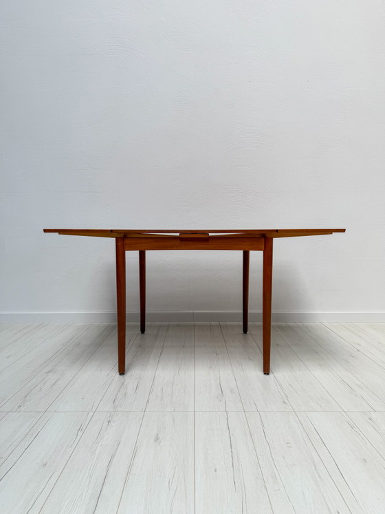Image 1 of Tavolo da pranzo allungabile vintage danese in teak, disegnato da Poul Hundevad per Hundevad & Co., anni '60.