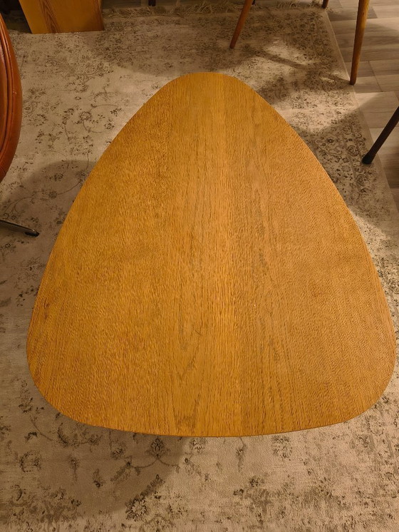 Image 1 of Oak and rattan coffee table