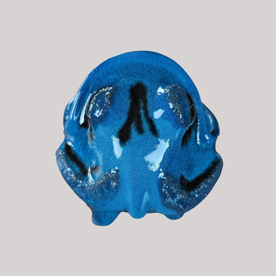 Image 1 of Frosch Carstens Tönnieshof Keramik Fat Lava blauwzwart snackkom uit de jaren 70, West-Duits aardewerk
