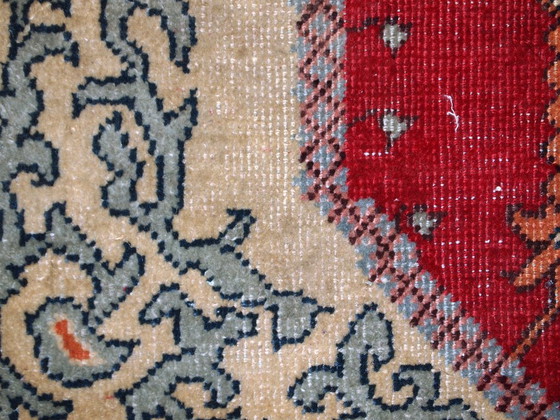 Image 1 of Handgemaakt antiek Turks Konya-tapijt 69 cm x 108 cm (2,9' x 3,5') jaren 1920 - 1C500