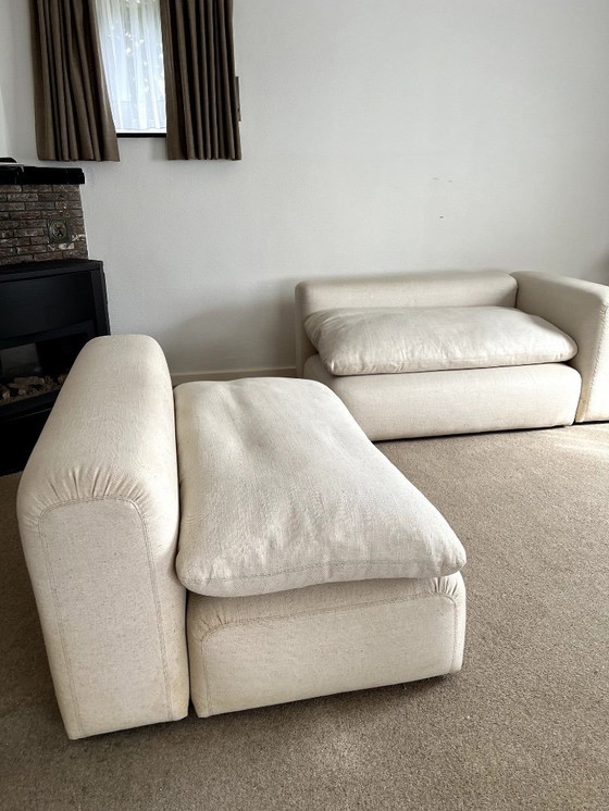 Image 1 of Vintage 1960s sofa - white fabric