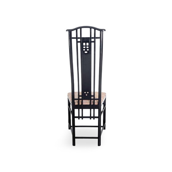 Image 1 of Ensemble original de 4 chaises Giorgetti Umberto Asnago, noires, Italie