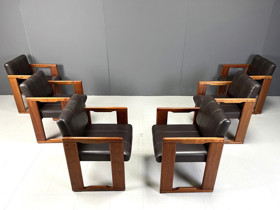 Image 1 of Ensemble de 6 chaises de salle à manger vintage par Tobia & Afra Scarpa, 1970S