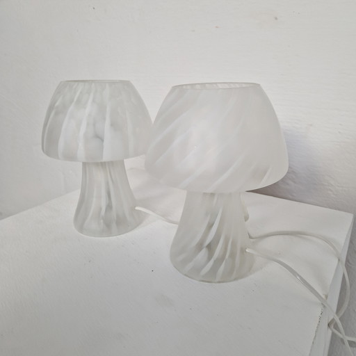 2 Hustadt Leuchten mushroom lamps, 1970s