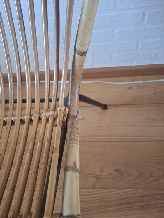 Sedia vintage a fusi in rattan e bambù, Sedie e poltrone, Metallo, Nero (foto 3 di 5)