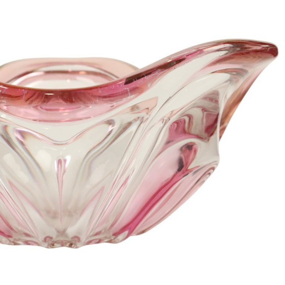 Image 1 of Vintage Murano Schaal Fruitschaal Roze Glas Sixties