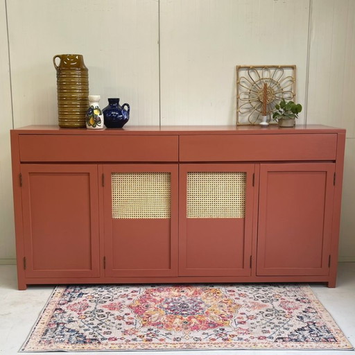 Buffet en bois massif restyle armoire terra & webbing sans poignée