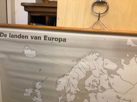 Image 1 of De Landen van Europa Kaart schoolplaat 130 x 100 - dubbelzijdig
