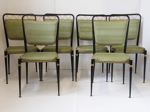 SET OF 6 VINTAGE CHAIRS 1950 DLG JEAN ROYERE 50S ROCKABILLY 1950S 50s