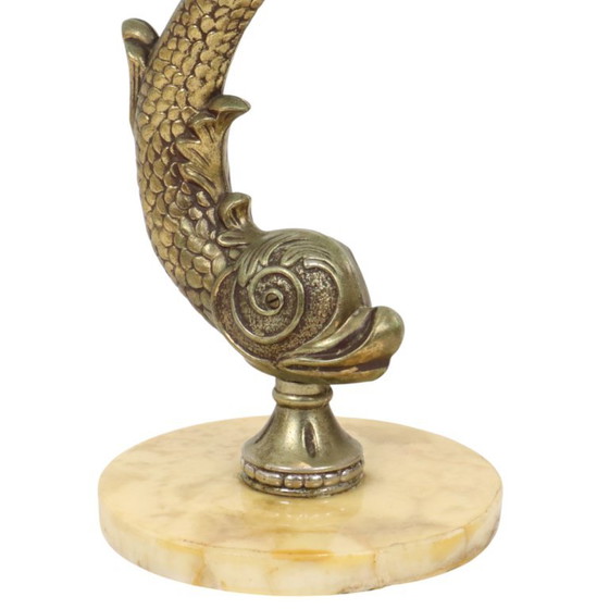 Posacenere da terra Mid Century Delfino mitico Francia 48cm – Oggetti decorativi, Marble, Brass (photo 9 of 14)
