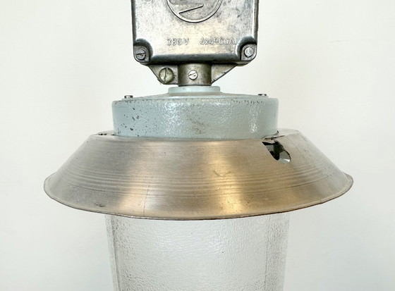 Image 1 of Industrial Aluminium Light with Glass Cover from Elektrosvit, 1970s