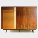 Grande armoire vintage à 5 portes en bois de rose, années 1960