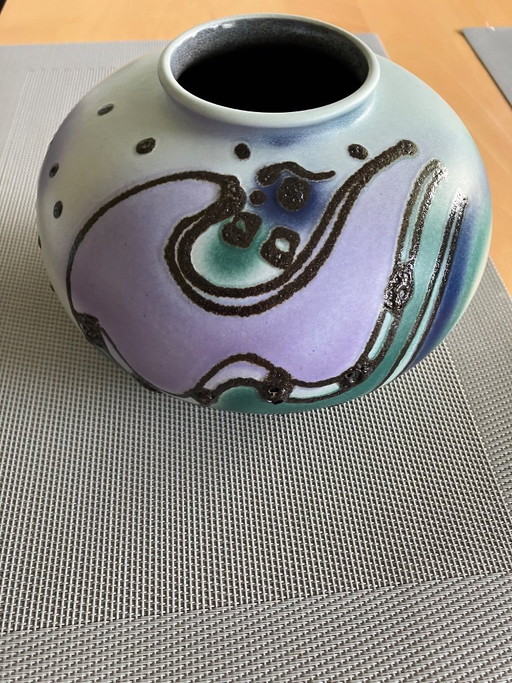 Vaso in ceramica moderno e rotondo! Stile Bay! Effetto aerografo!