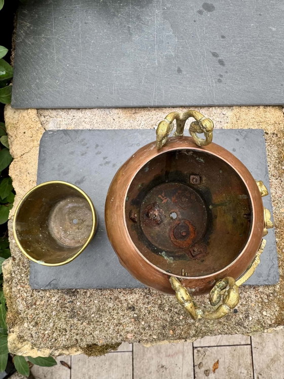 Kupfer-Bronze-Pflanzgefäß aus dem 19. Jahrhundert – Dekorative Objekte, Messing (photo 9 of 10)