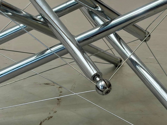 Table basse Tensegrity 713 de Theodore Waddell pour Cassina, 1973 – Tables basses, Glass, Chrome, Vintage (photo 9 of 13)