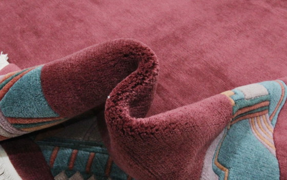Original Modern Designer Highland Wool Rug Nepal 287 x 250 cm, Rugs & carpets, Pink (photo 7 of 10)