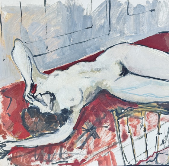 Image 1 of Jean Marie Planque - 1970 - Magnifico dipinto di nudo