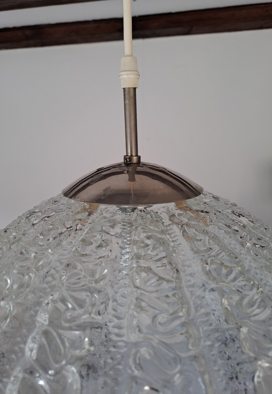Image 1 of Mid-Century Doria Ceiling Lamp Pendant Light Frosted Glass 60s Space Age