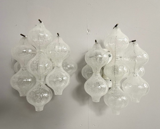 Image 1 of Ensemble de 2 appliques murales, modèle : « Tulipan 9 WA » pour KALMAR FRANKEN KG, Autriche, années 1960