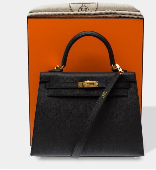 Sac HERMES Kelly 25 en Cuir Noir - 103580