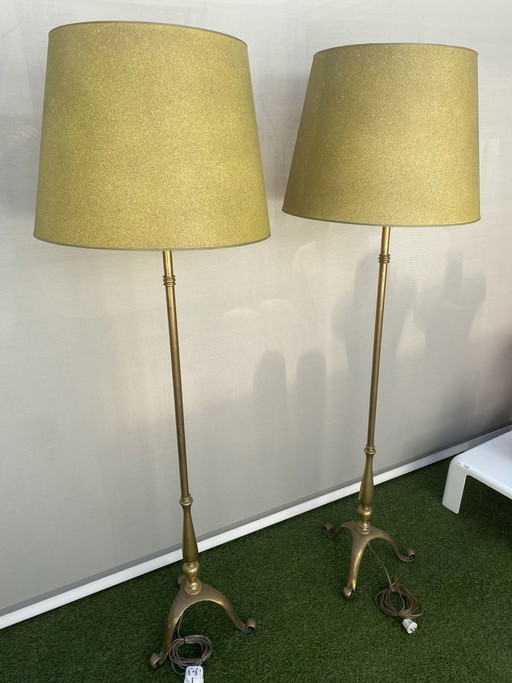 2 lámparas de pie estilo Hollywood Regency