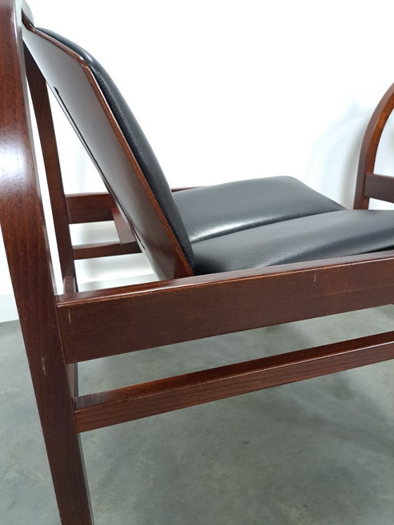 Image 1 of Ensemble de fauteuils en cuir noir Argos, Baumann France