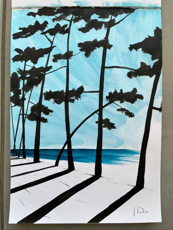 Image 1 of Inkt op natuurpapier. Formaat 30x21cm.