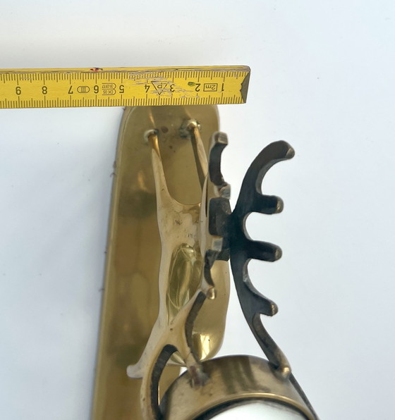 Image 1 of Vintage messing kandelaar met hertmotief – Deens design D&C – Mid-century