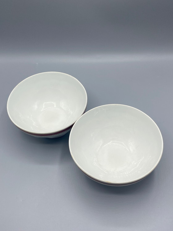 2 bols en porcelaine de Limoges – Bordeaux et Or – Circa 1950 – Objets déco, Gold, Klassiek (photo 3 of 4)