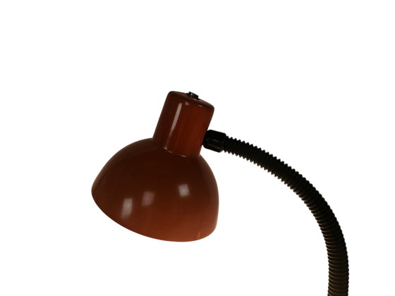 Image 1 of Design olandese - Hala Zeist - Olanda - modello 704A - collo flessibile - cromo - arancione - anni '70